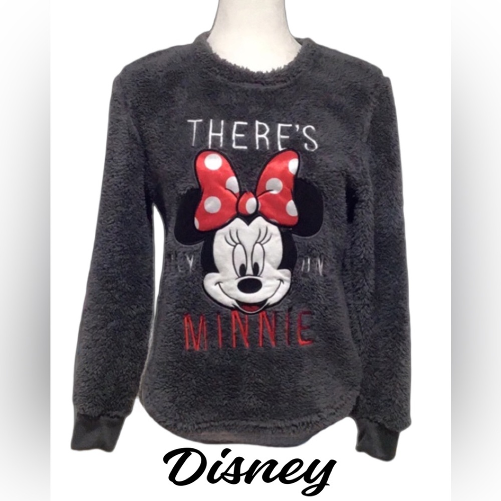 Disney “There’s Only One Minnie” Fleece Top, Gray, Size‎ Medium